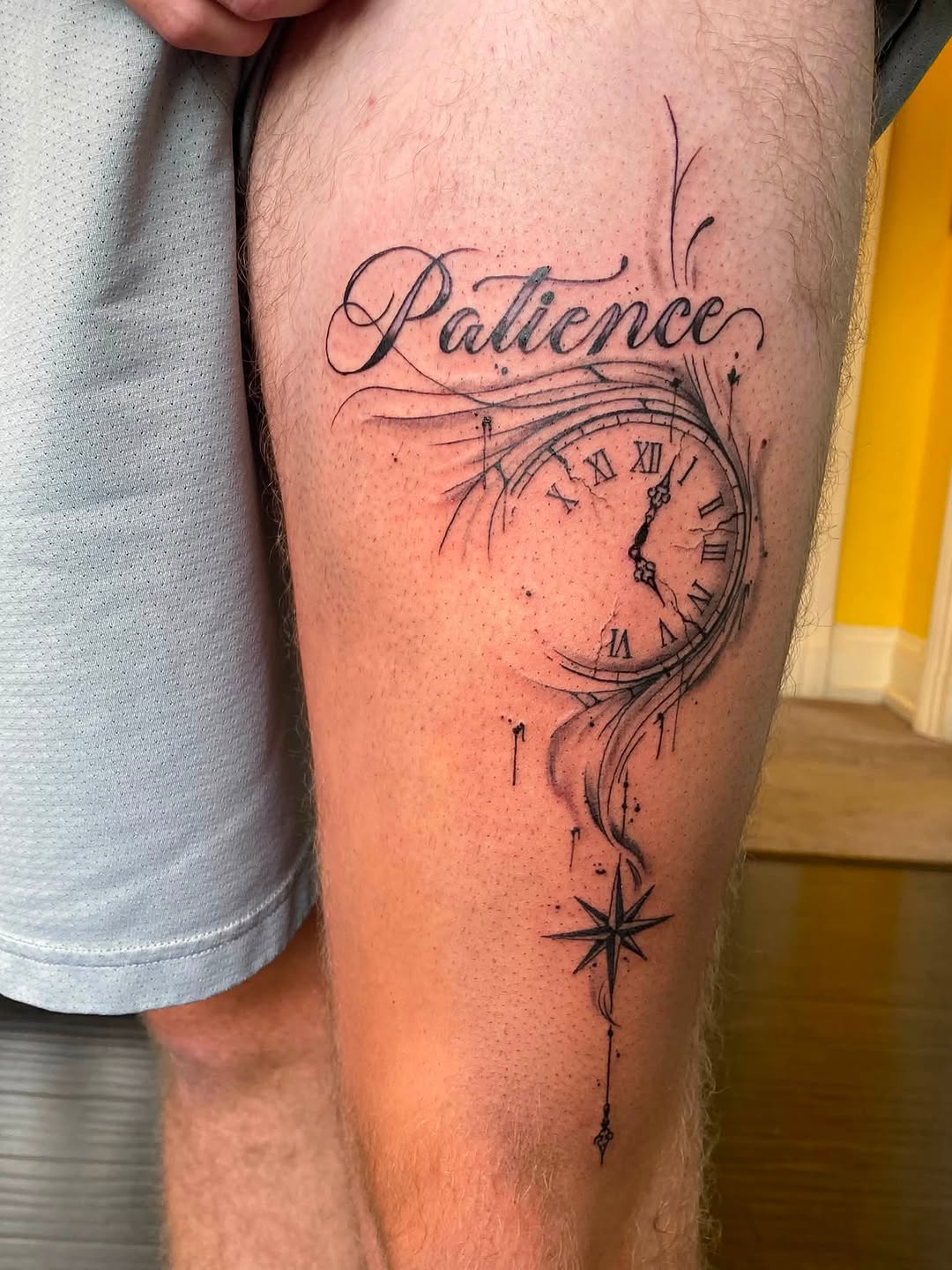 Tattoo by @killer_with_kindness — lettering_script, black_and_grey