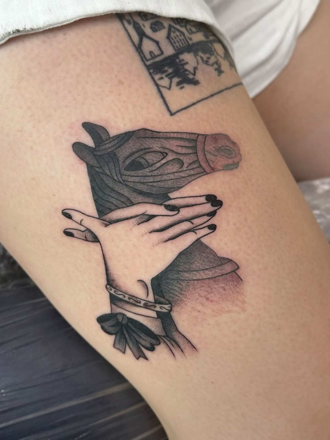 Tattoo by @tina_b_draws — black_and_grey, realism