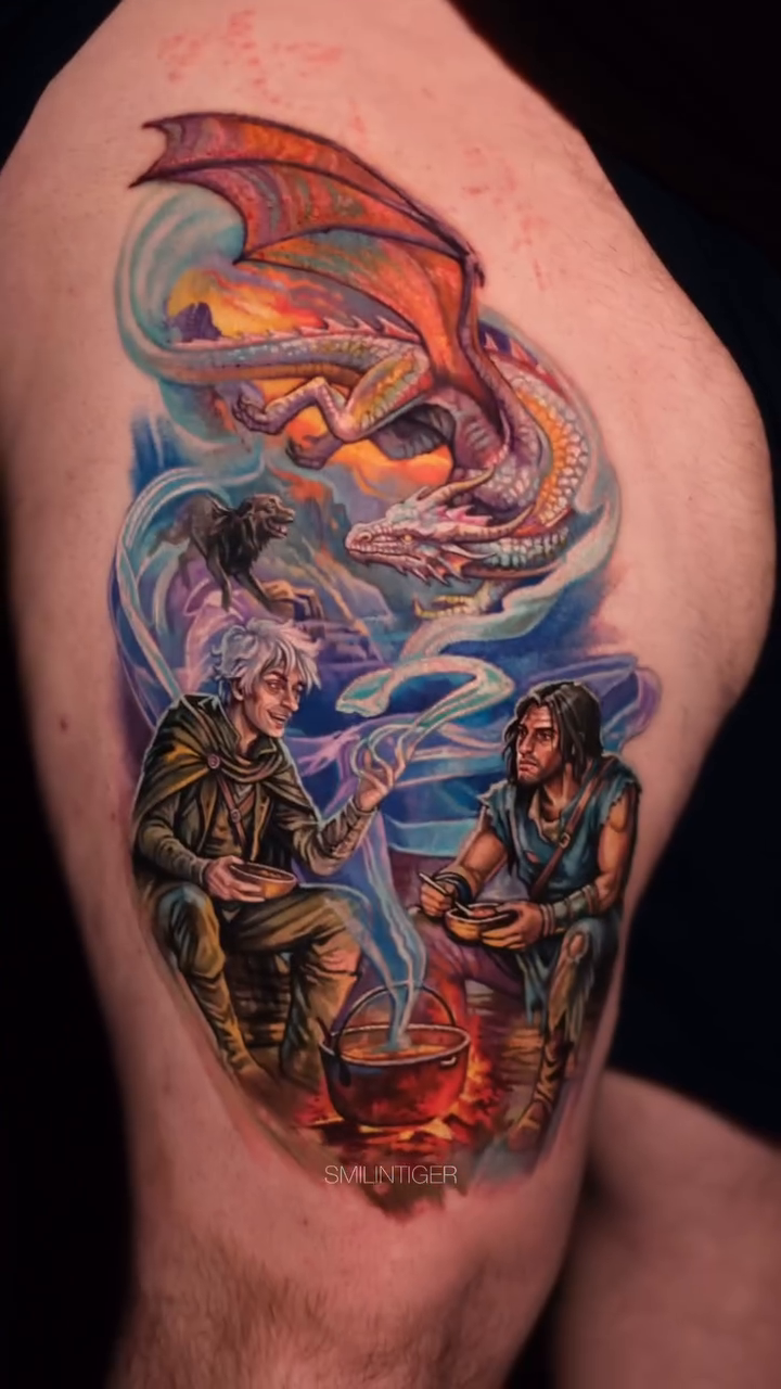 Tattoo by @smilintiger — realism, neo_traditional