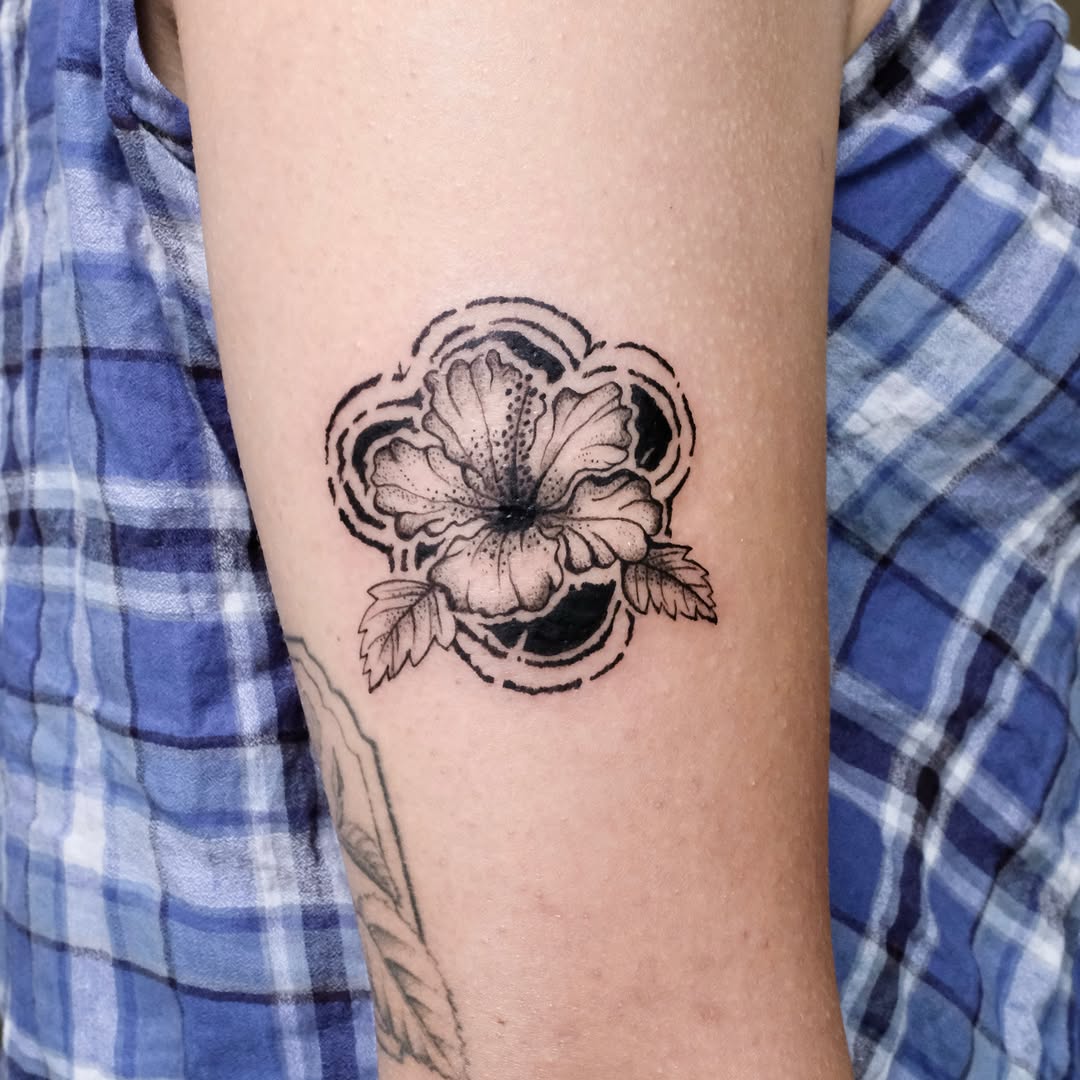 Tattoo by @eyu.tats โ black_and_grey, dotwork