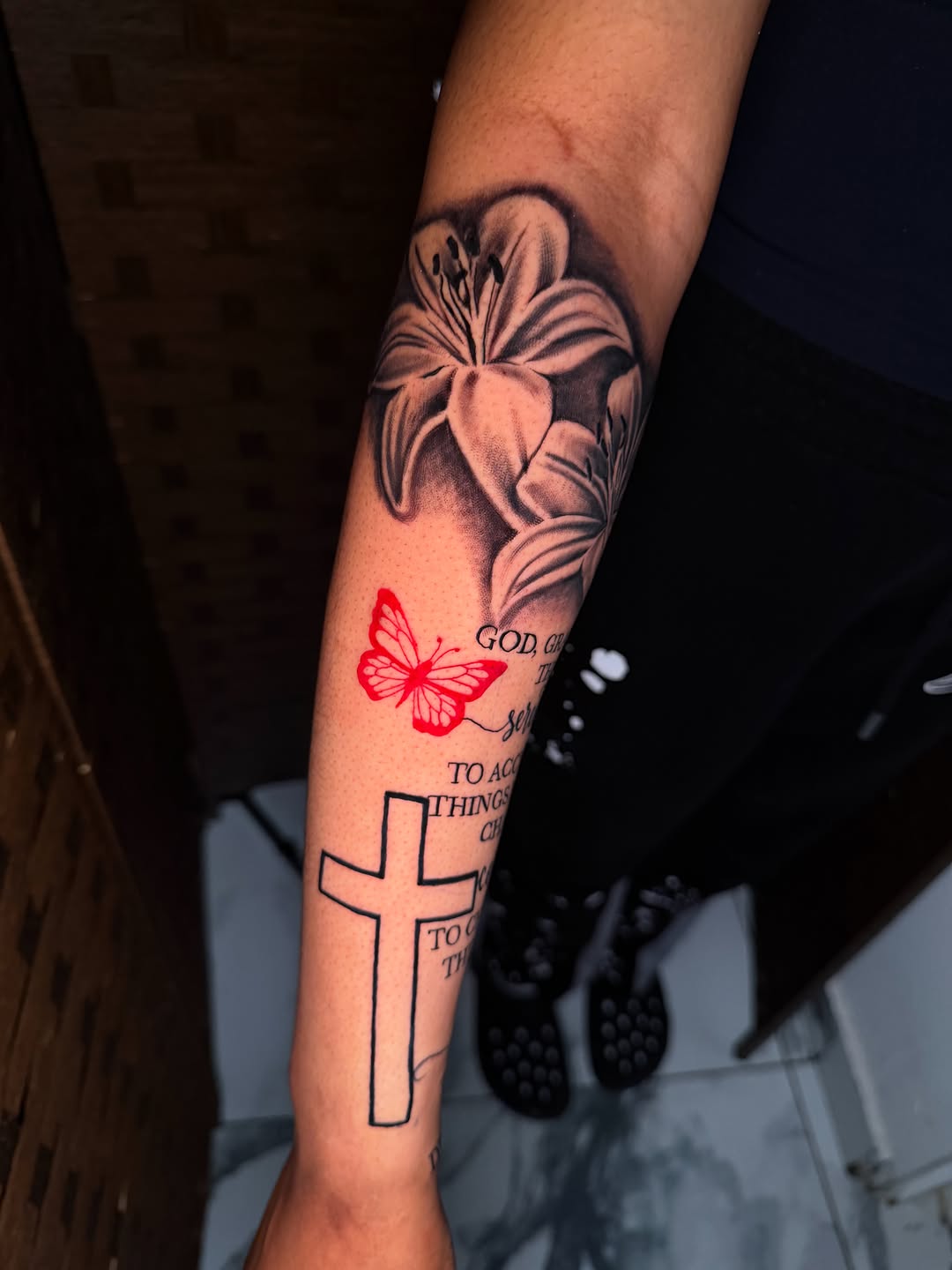 Tattoo by @inkatatts — realism, lettering_script