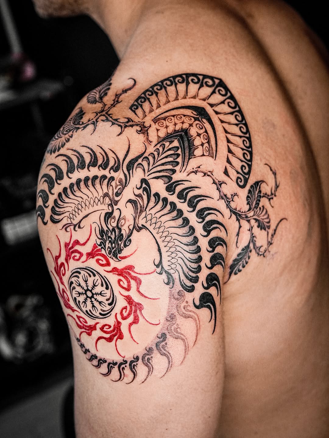 Tattoo by @a_flow_to — blackwork, ornamental