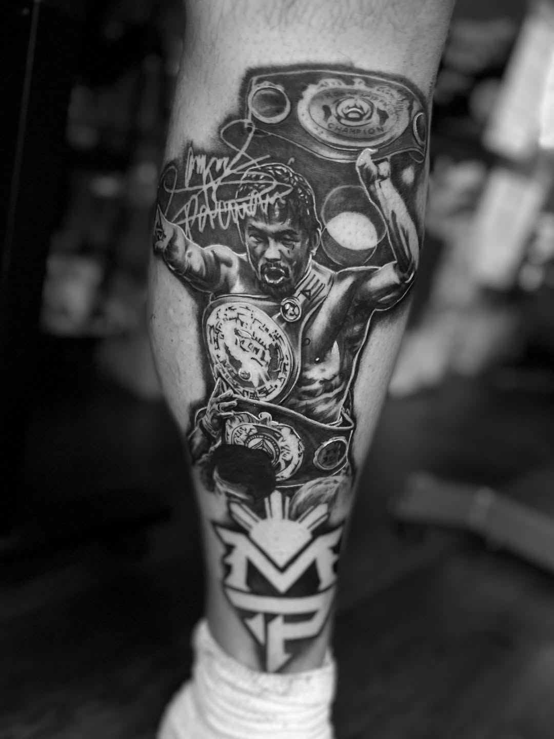 Tattoo by @inkmando — realism, black_and_grey