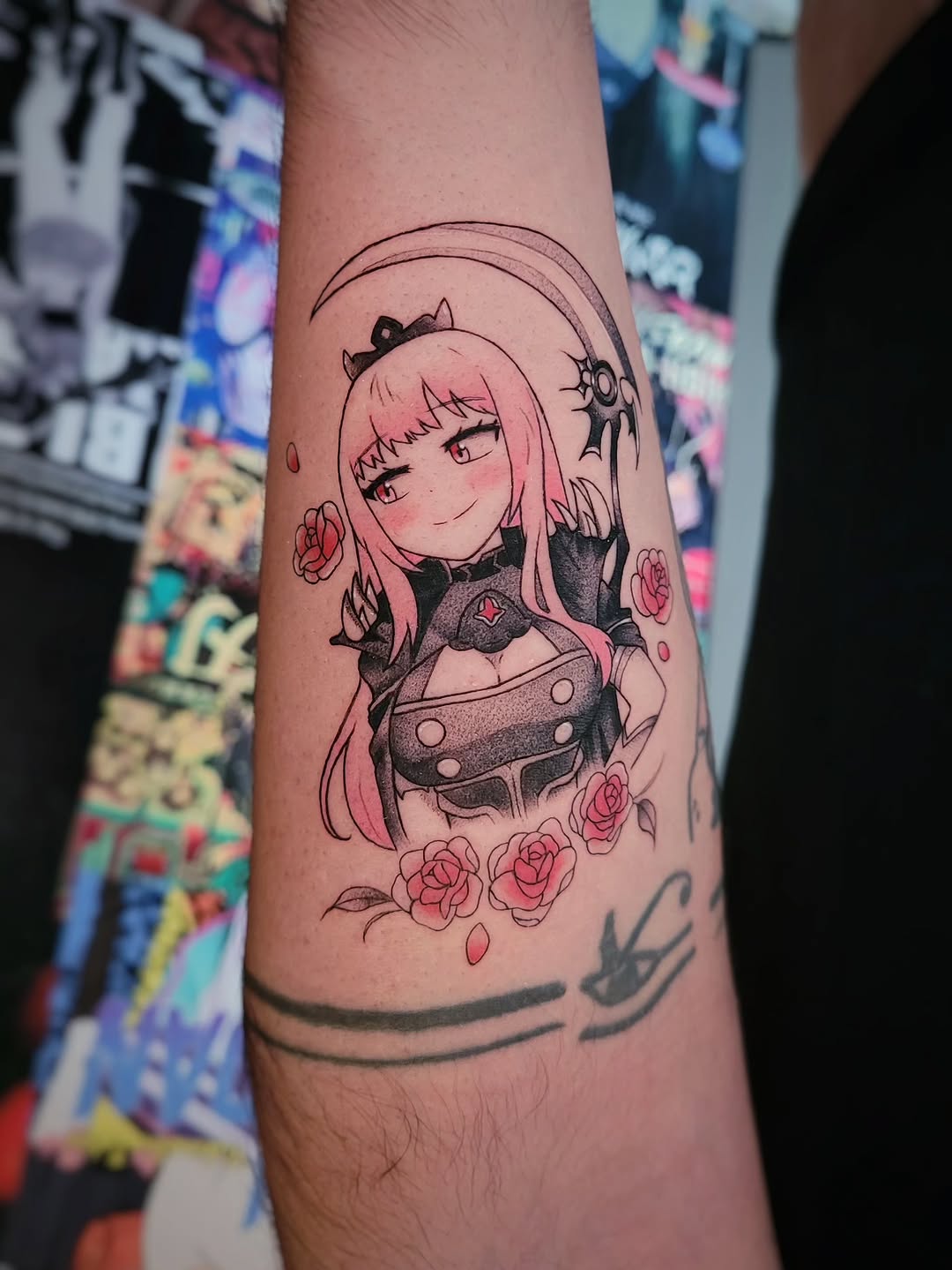 Tattoo by @oat.miilku — illustrative, anime