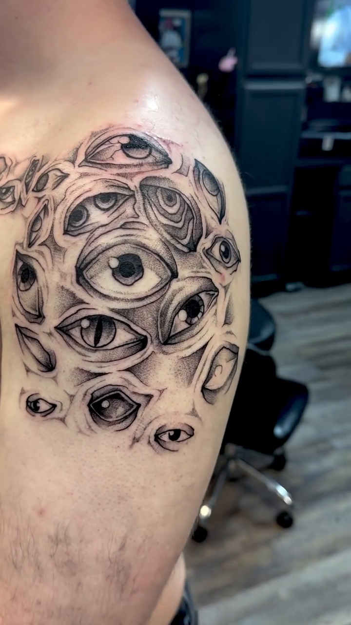 Tattoo by @elijahtatttoo — black_and_grey, dark_realism