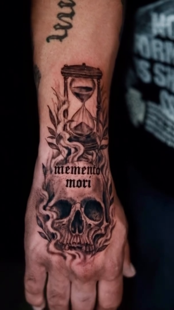 Tattoo by @memo_tattoos — dark_realism, lettering_script