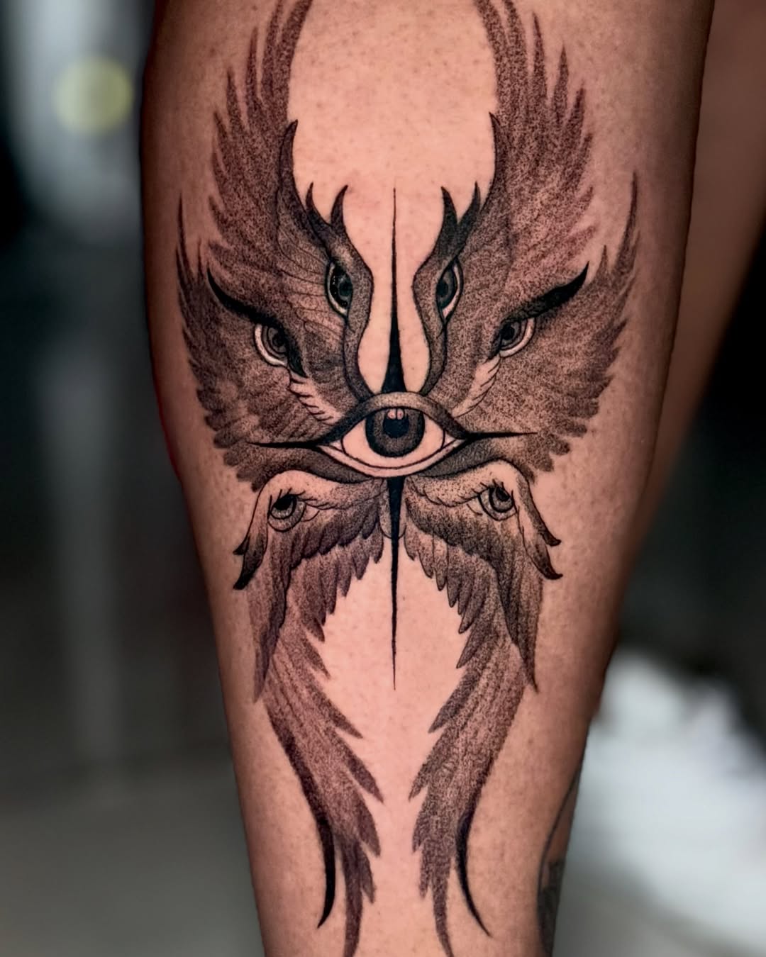 Tattoo by @inkszi — blackwork, illustrative