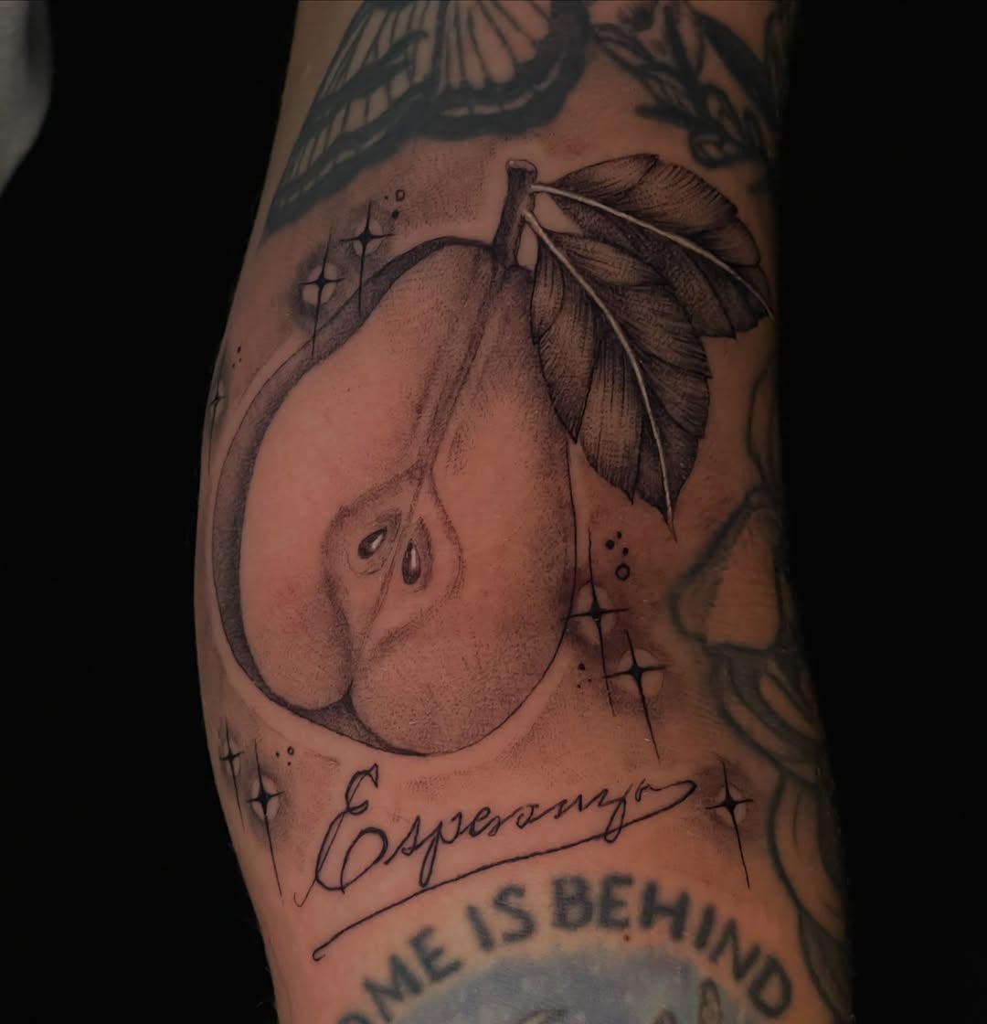 Tattoo by @softnddirty — black_and_grey, lettering_script