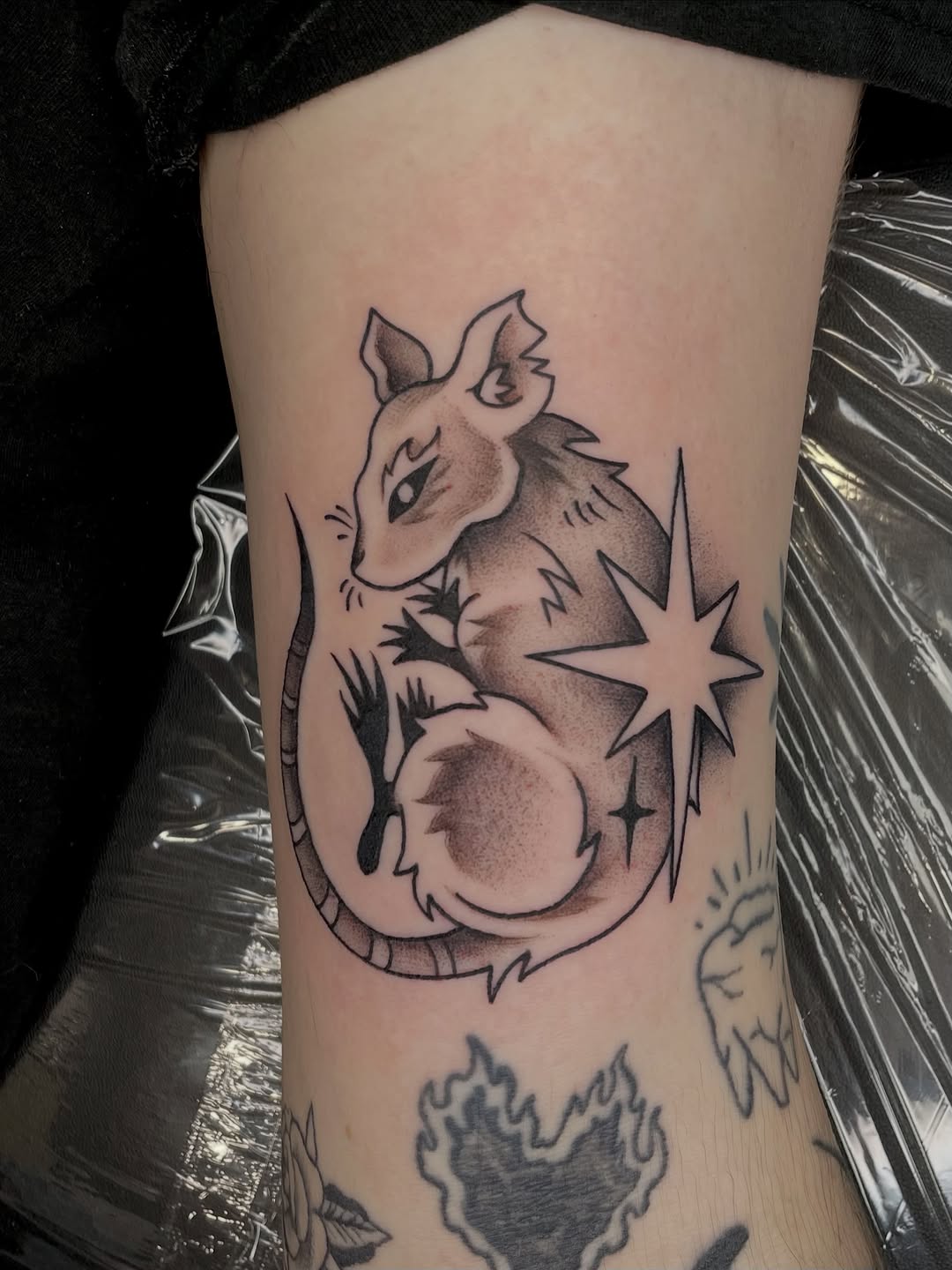 Tattoo by @prettyugly.sem — american_traditional, black_and_grey