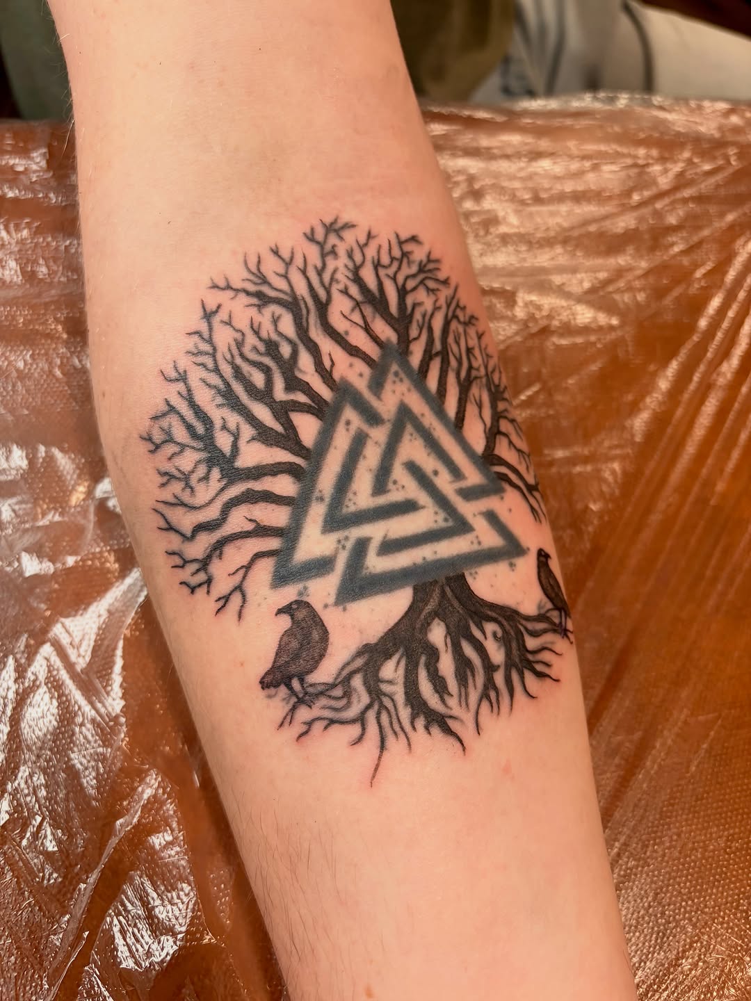 Tattoo by @emilyroseartistrytattoo — blackwork, illustrative