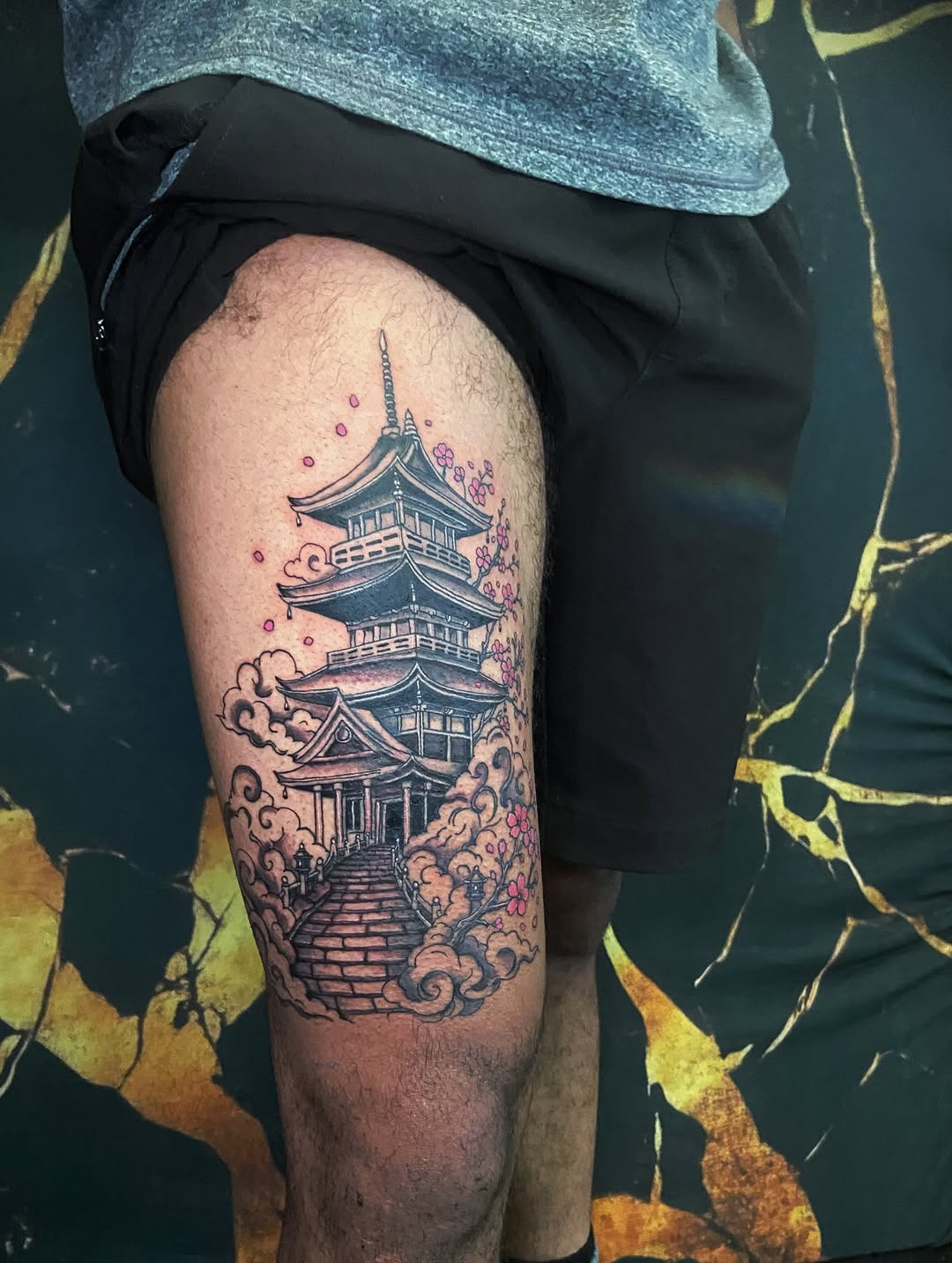 Tattoo by @tinyterrorink — japanese_irezumi, black_and_grey