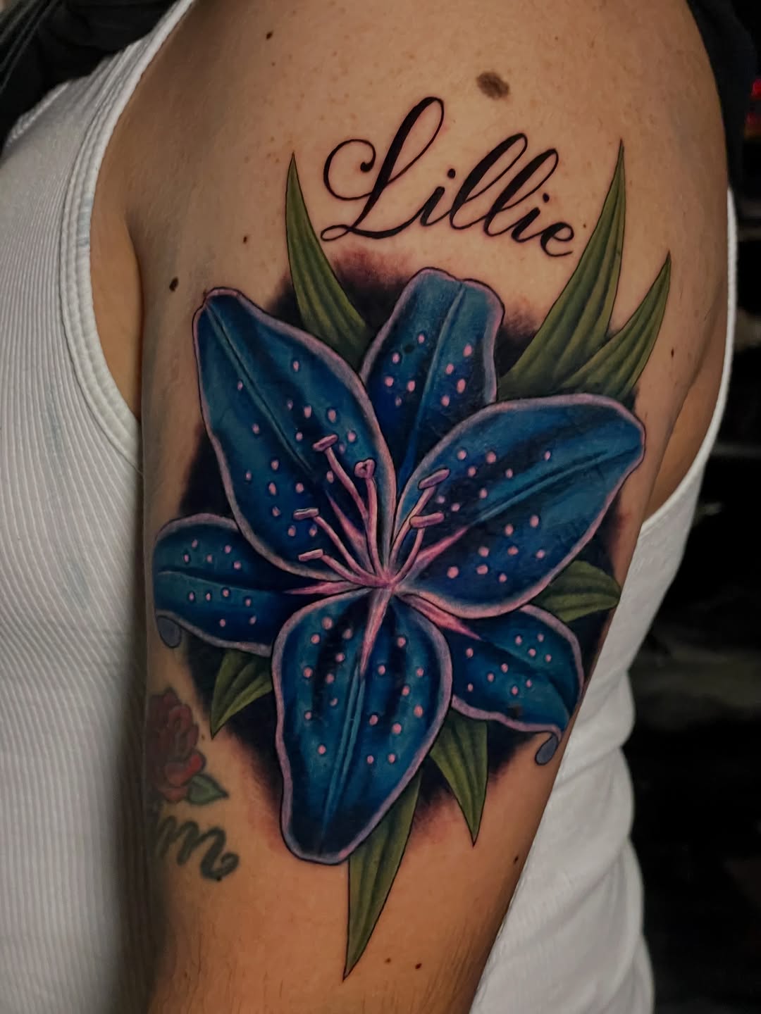 Tattoo by @chromaticsauce — realism, lettering_script