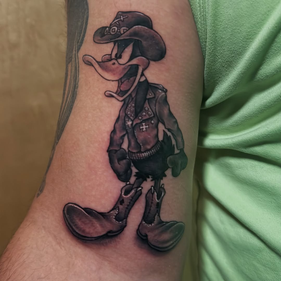 Tattoo by @bobsimmonstattoo — new_school, black_and_grey