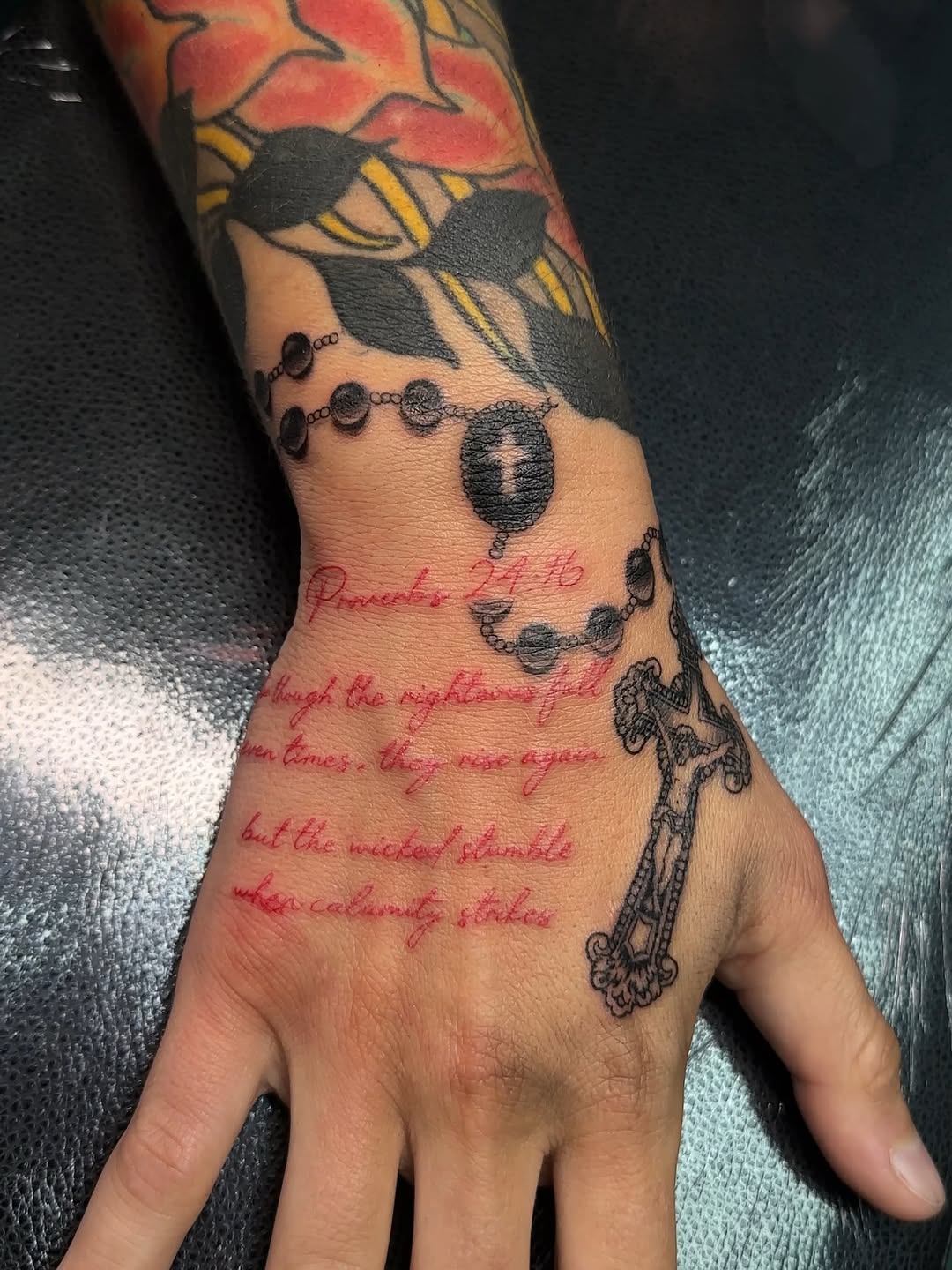 Tattoo by @inkbydonv — lettering_script, black_and_grey