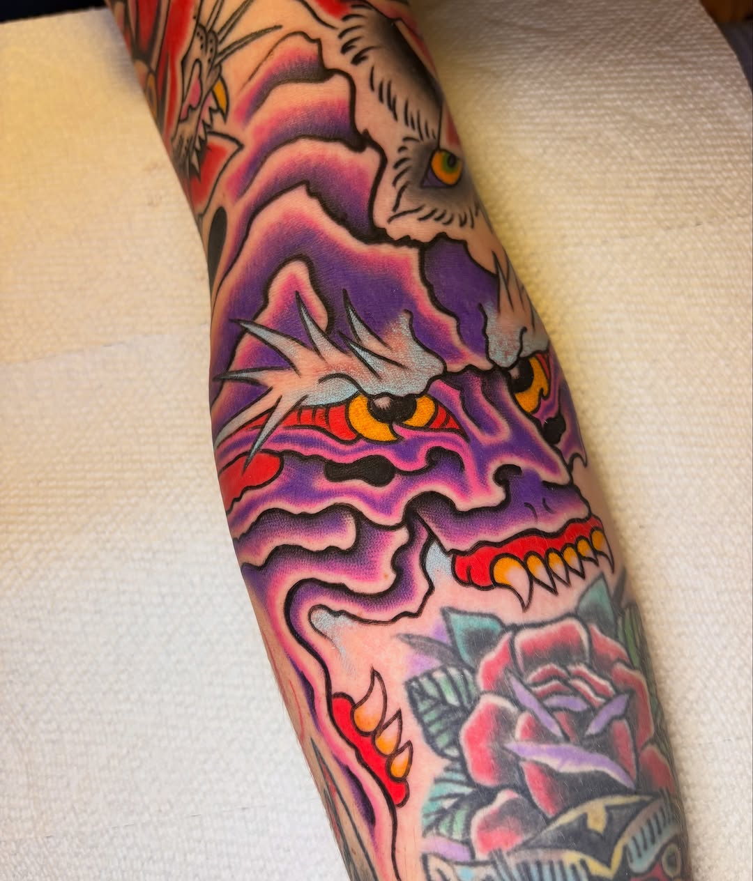Tattoo by @trevorklohrtattoos — japanese_irezumi, american_traditional