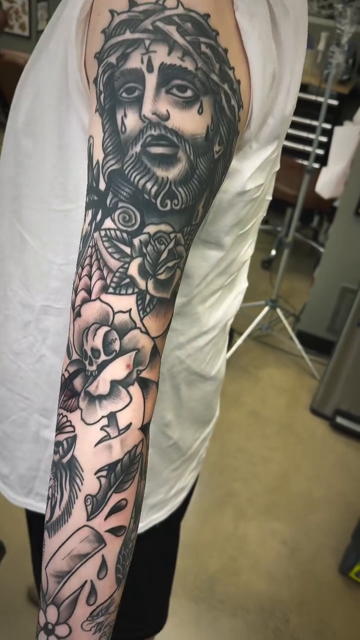 Tattoo by @smeezy_tattoos — black_and_grey, illustrative