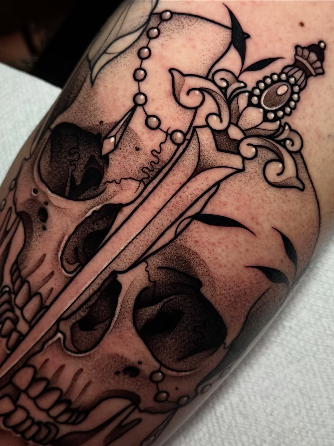 Tattoo by @artistbell — blackwork, illustrative