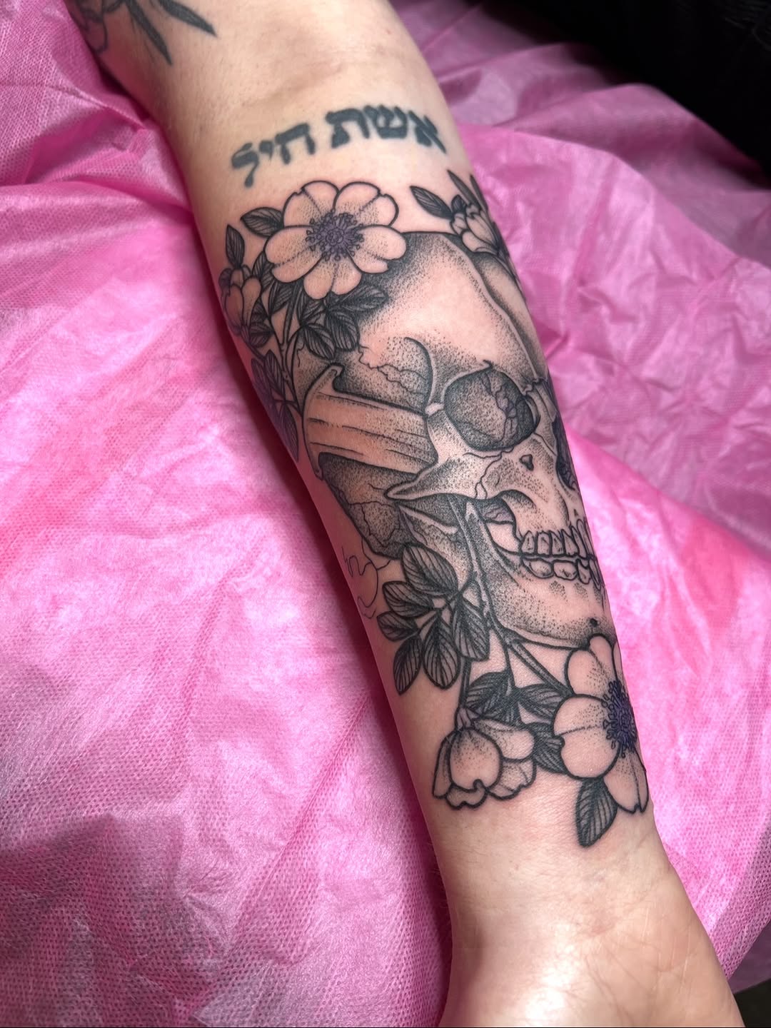 Tattoo by @brianaleflore — black_and_grey, dotwork