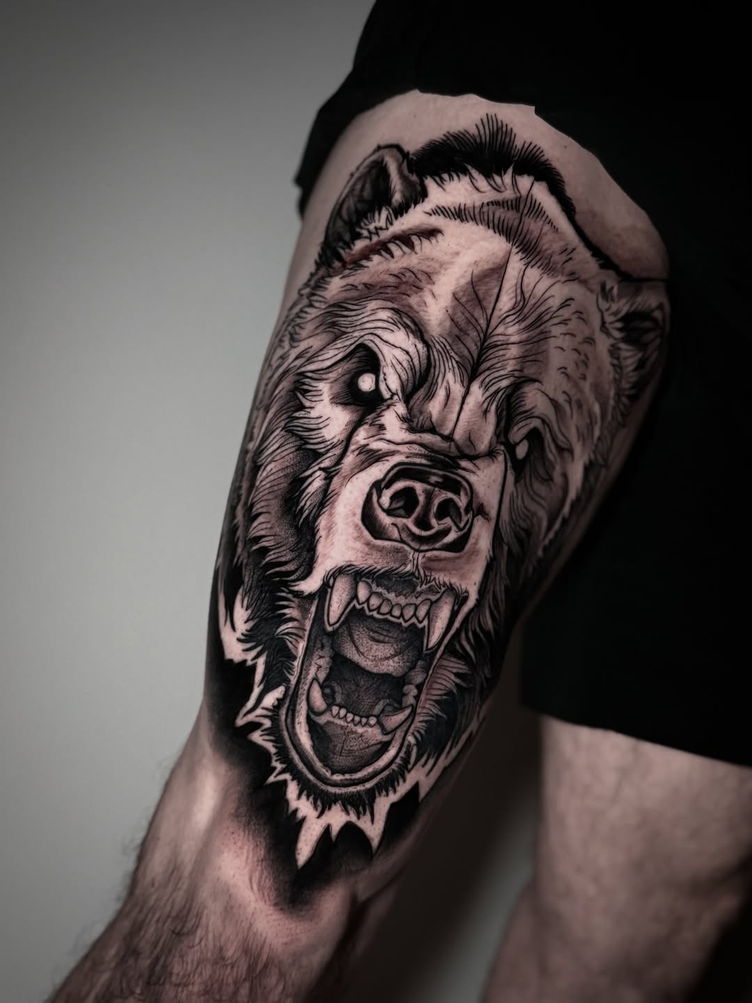 Tattoo by @davidmushaneytattoos — realism, black_and_grey