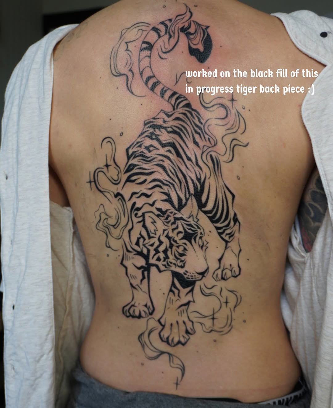 Tattoo by @scaredy.cat.tatts — blackwork, illustrative