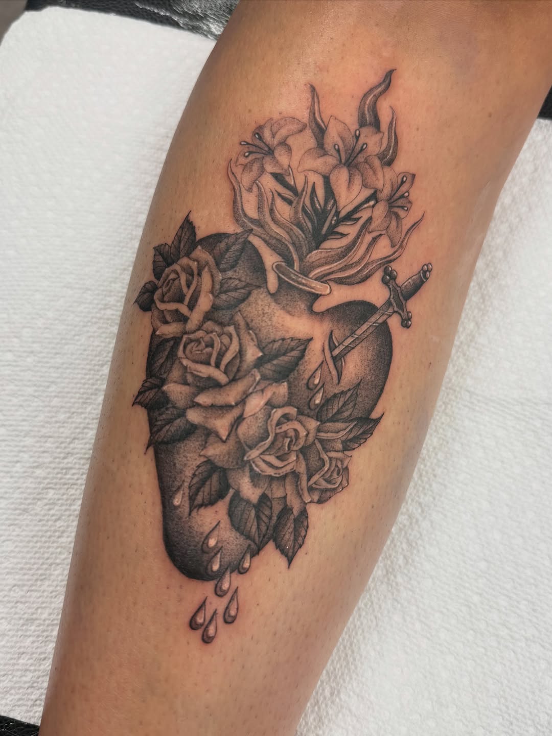 Tattoo by @babytattooer — black_and_grey, realism