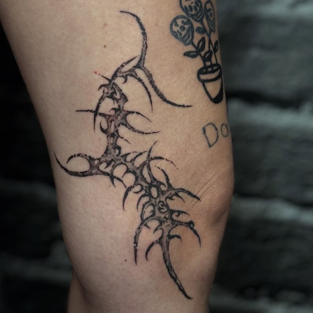 Tattoo by @fvcknart — blackwork