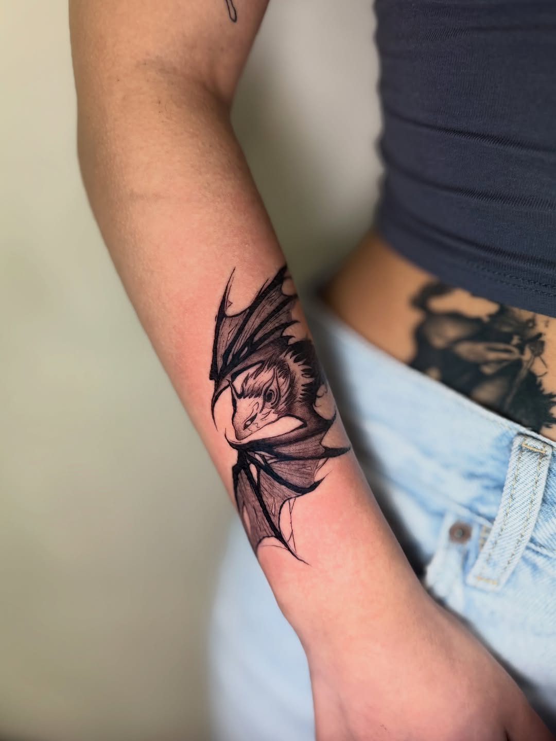 Tattoo by @sonamachine β illustrative, black_and_grey
