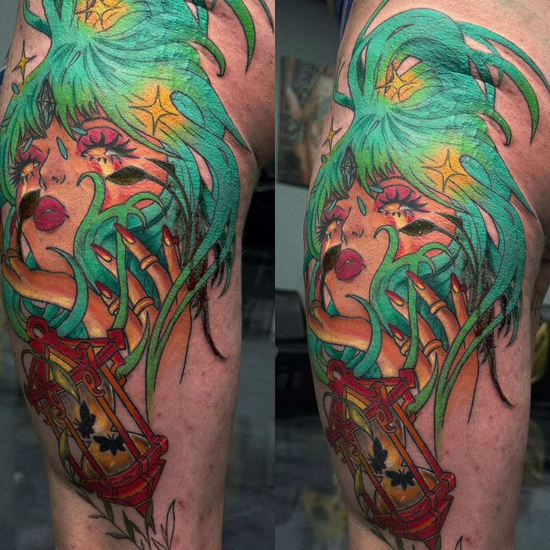 Tattoo by @marieamor_ink — illustrative, new_school