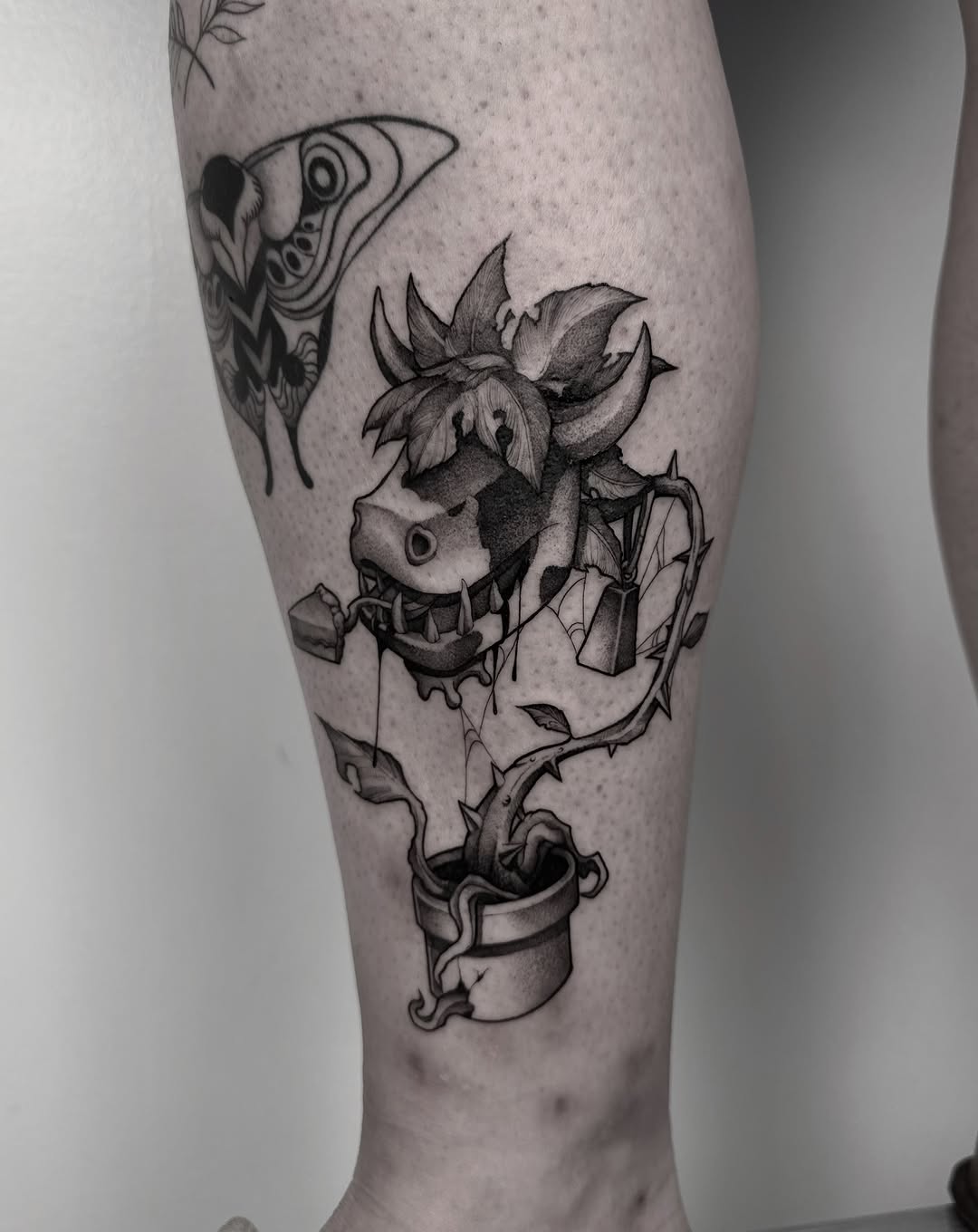 Tattoo by @hellishxtattoos β black_and_grey, illustrative