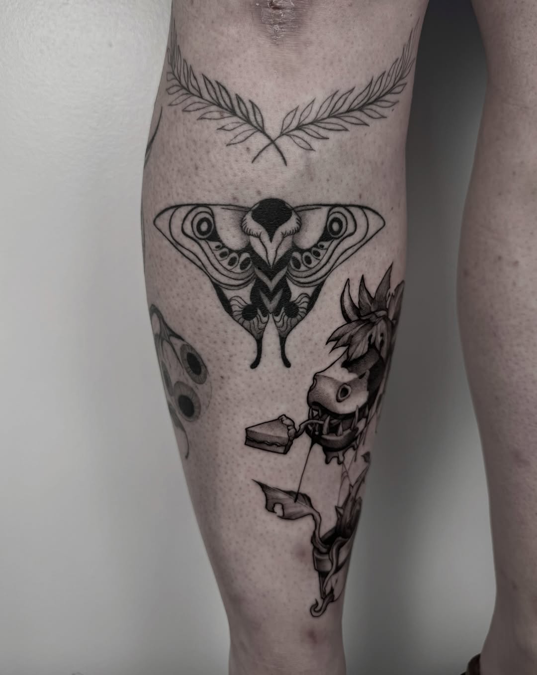 Tattoo by @hellishxtattoos β black_and_grey, illustrative