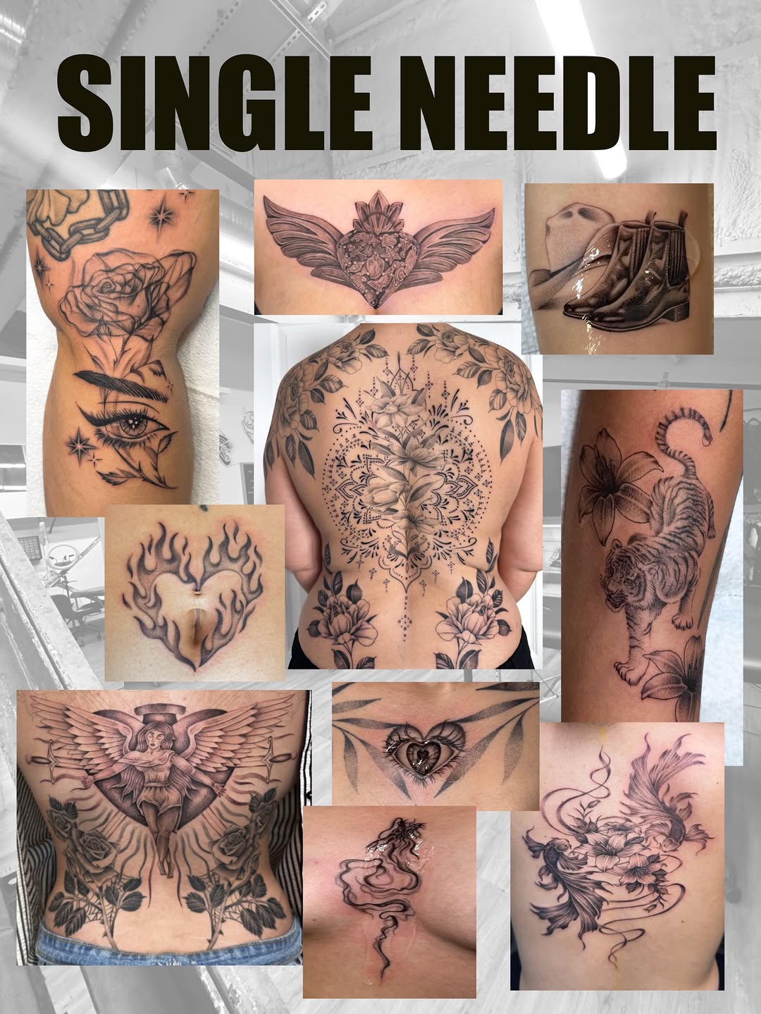 Tattoo by @nudylicioustattoos — single_needle, black_and_grey