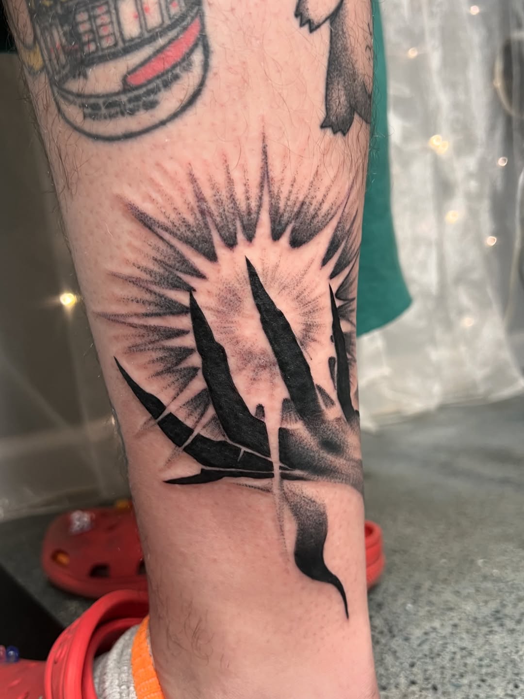 Tattoo by @kaiatattoos — blackwork, dotwork