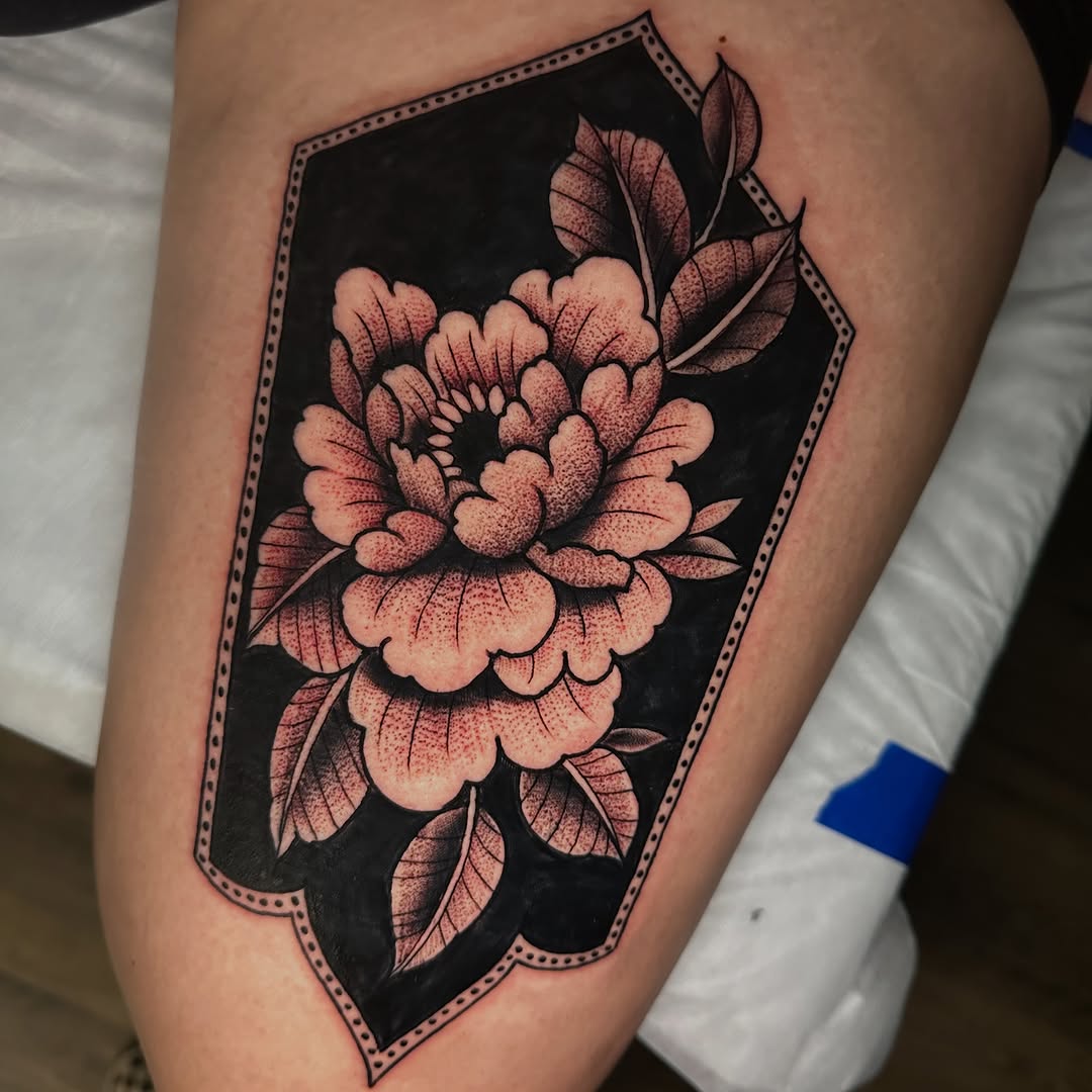 Tattoo by @andyisashark — dotwork, blackwork