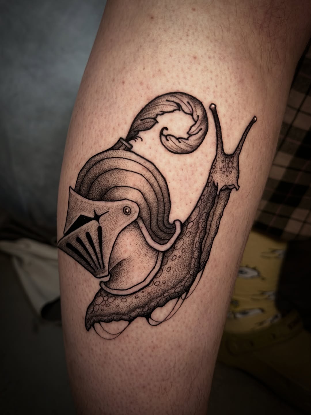 Tattoo by @d.lucian.tattoos — black_and_grey, dotwork