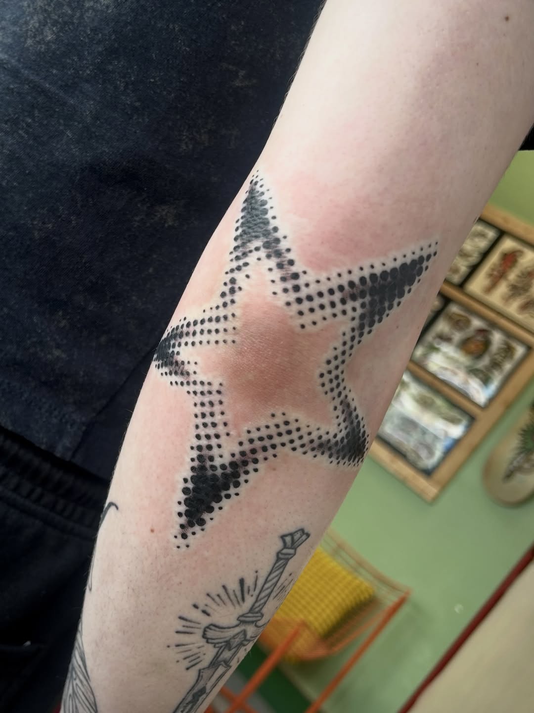 Tattoo by @bloodybriaa — dotwork, black_and_grey
