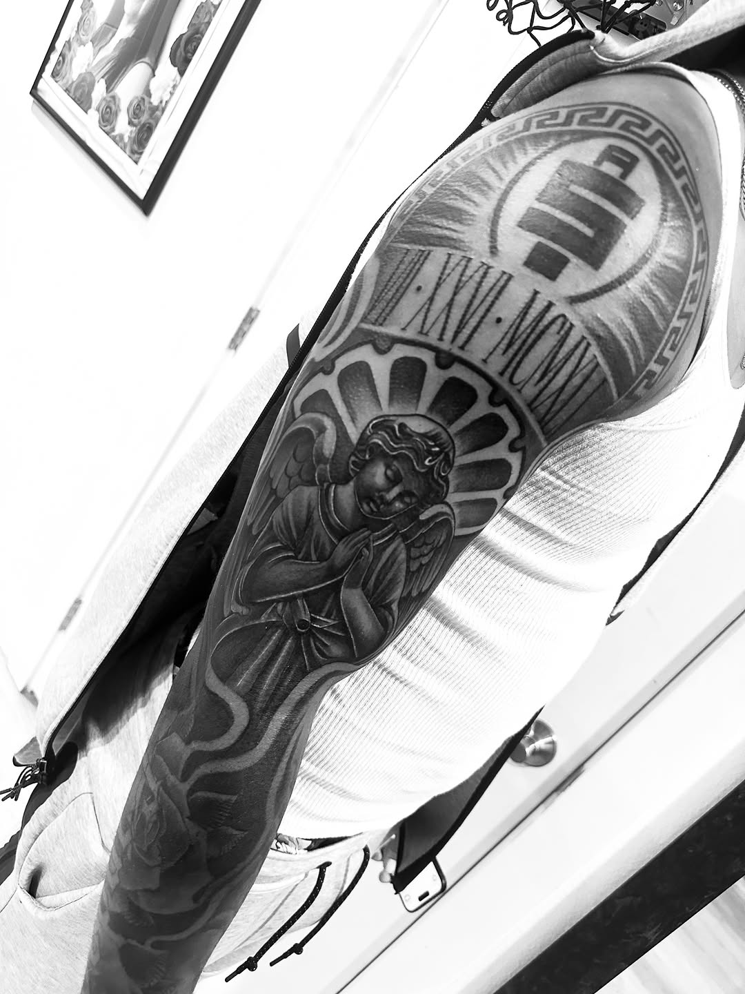 Tattoo by @tattoobree_ — black_and_grey, realism