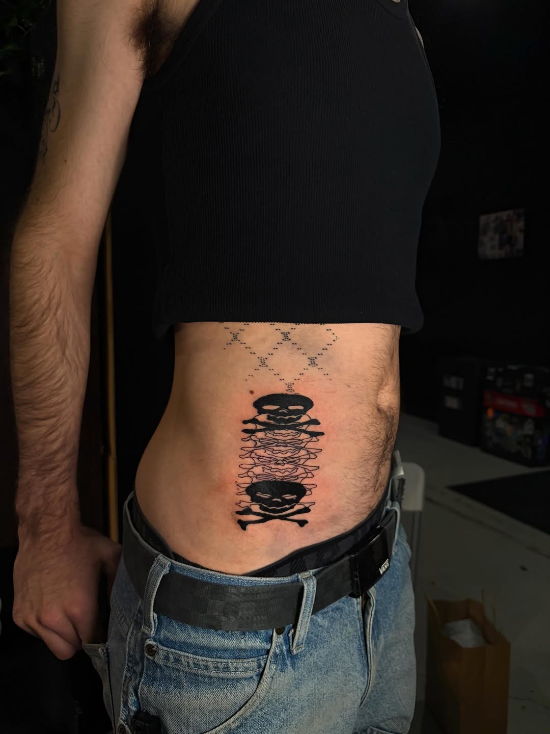 Tattoo by @inknerm — illustrative, blackwork