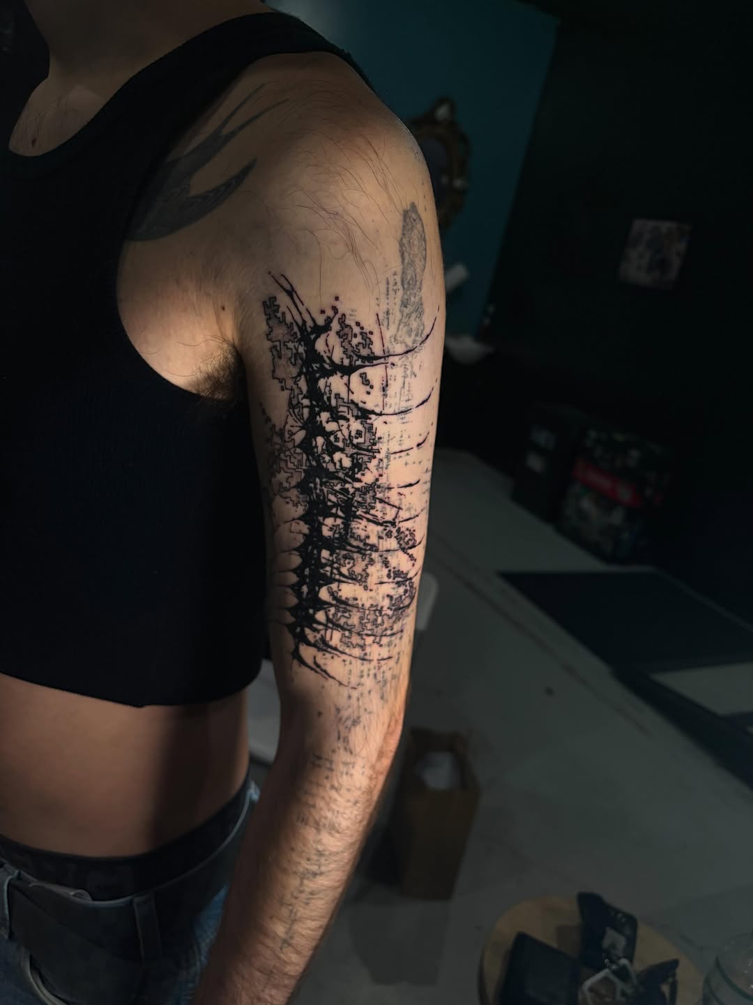 Tattoo by @inknerm — illustrative, blackwork