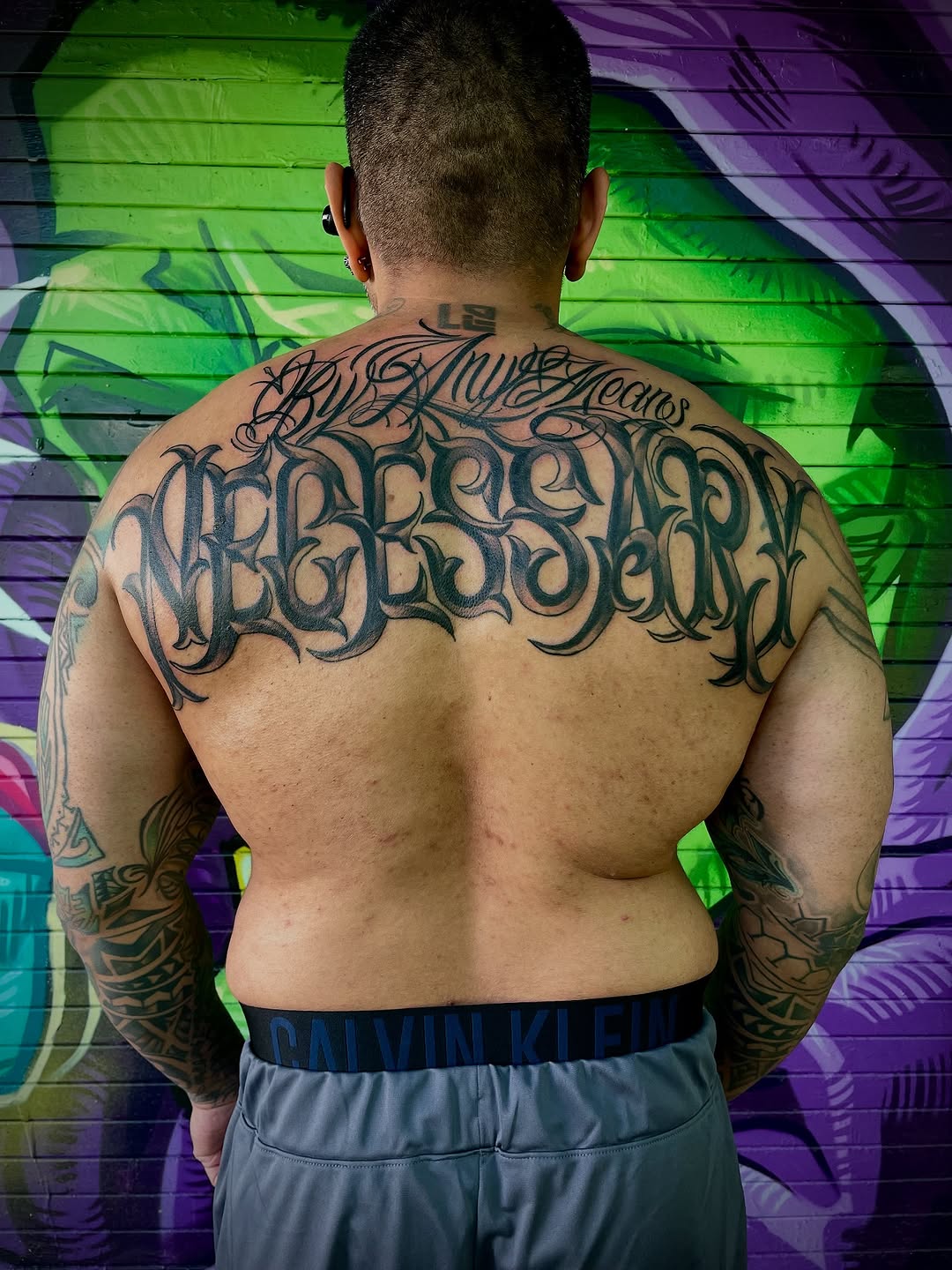 Tattoo by @montana_blue — lettering_script, black_and_grey