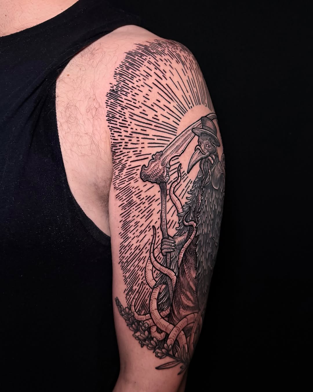 Tattoo by @tattoosbylandon — blackwork, illustrative