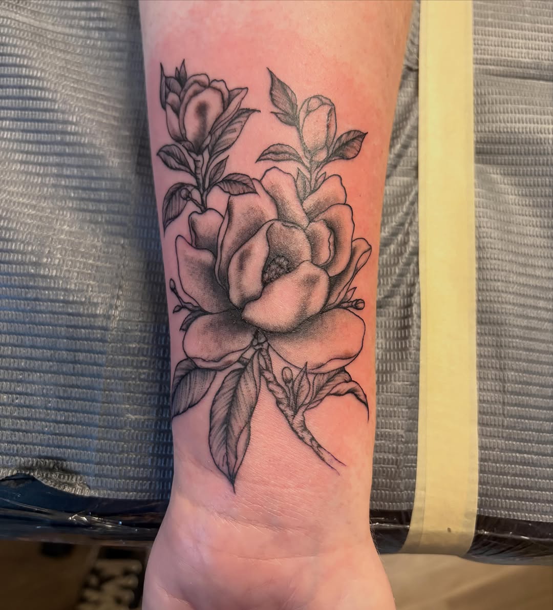 Tattoo by @katecooktattoos — black_and_grey, fine_line