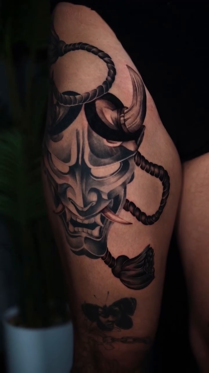 Tattoo by @blazingtatts โ japanese_irezumi, black_and_grey