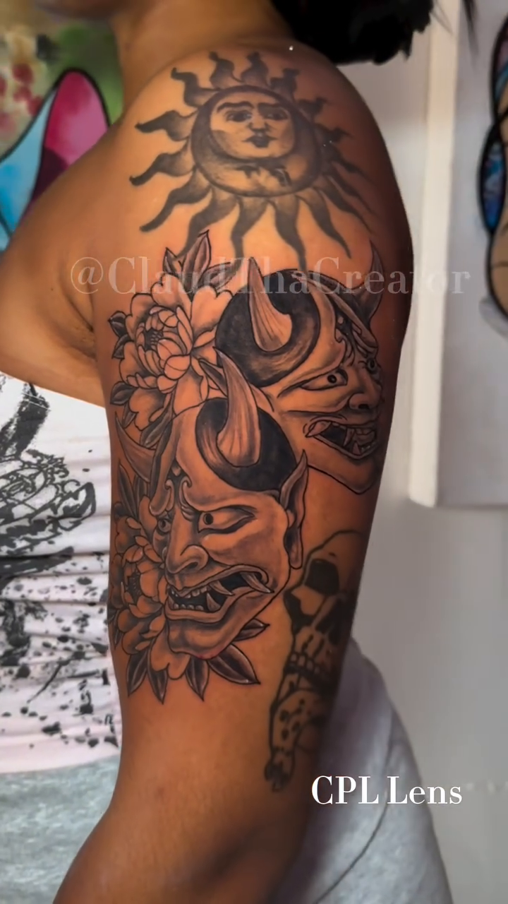 Tattoo by @claudthacreator — japanese_irezumi, black_and_grey