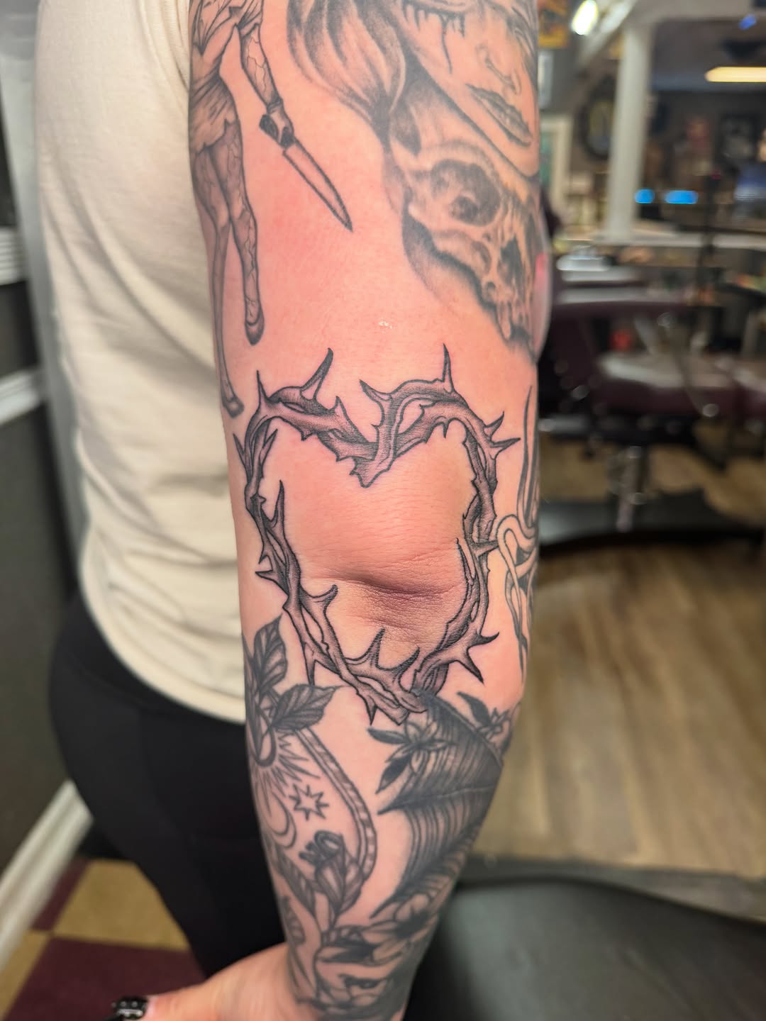 Tattoo by @inkedbycora — blackwork, illustrative