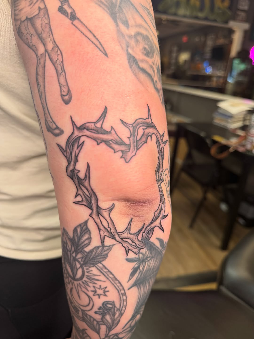 Tattoo by @inkedbycora — illustrative, black_and_grey