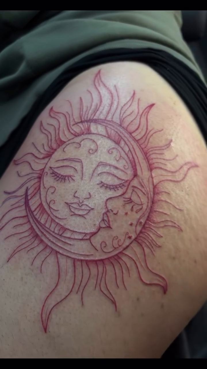 Tattoo by @_mujerdemuerte โ fine_line, black_and_grey