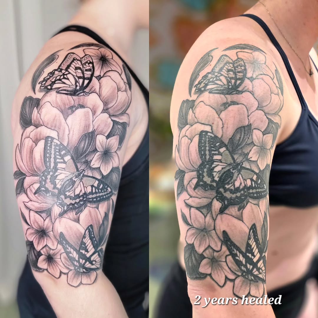 Tattoo by @aprilhightattoo — realism, black_and_grey