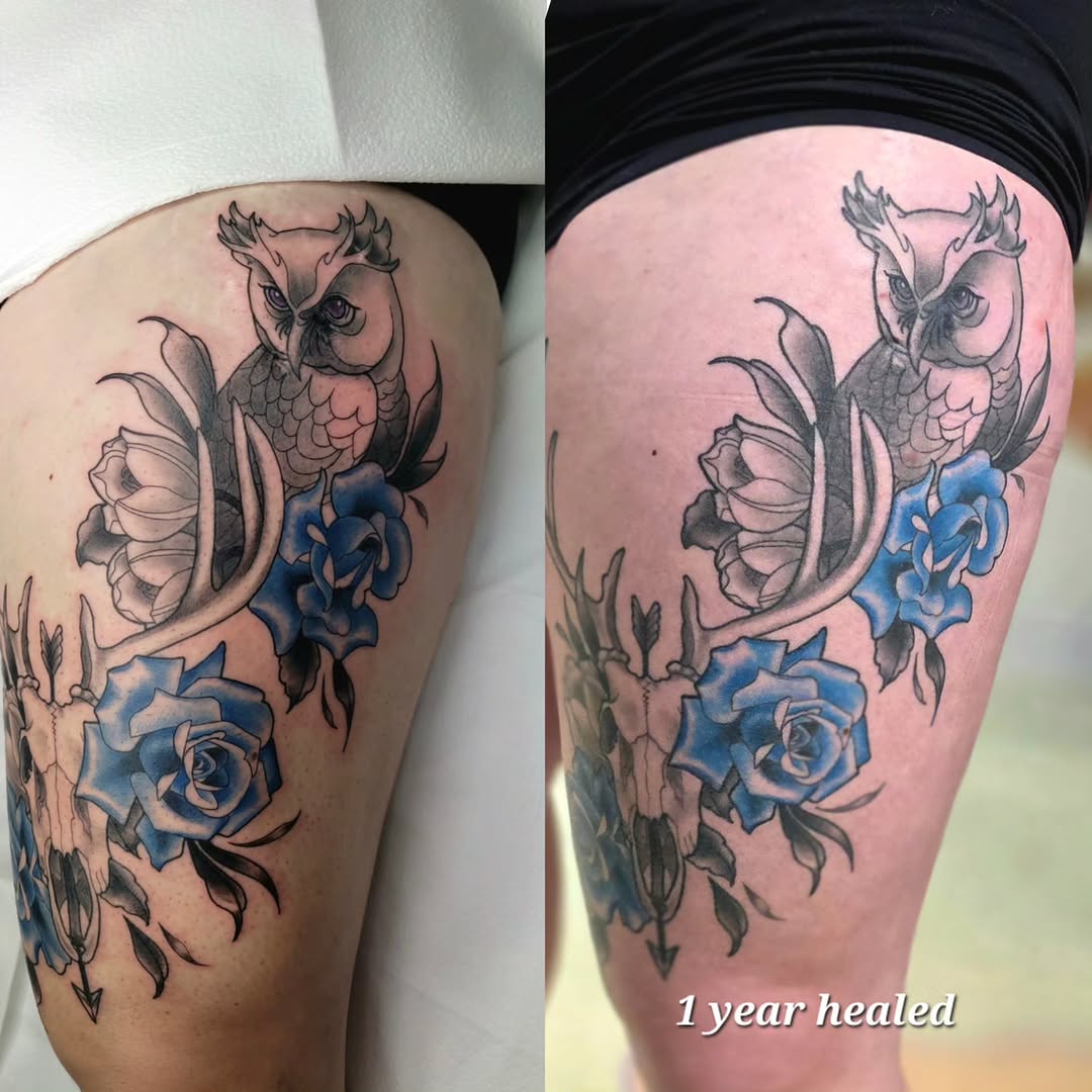 Tattoo by @aprilhightattoo — black_and_grey, realism