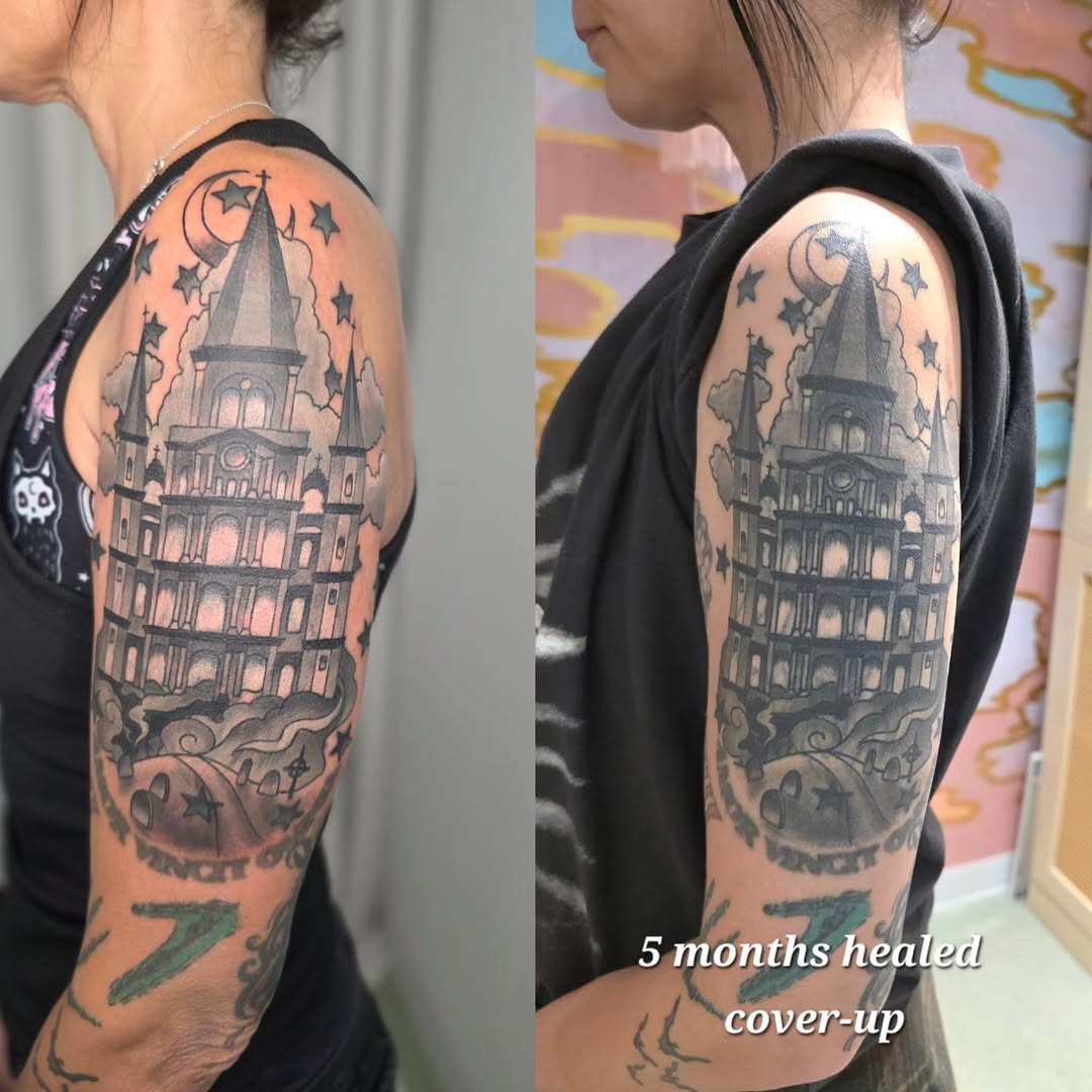 Tattoo by @aprilhightattoo — black_and_grey, realism