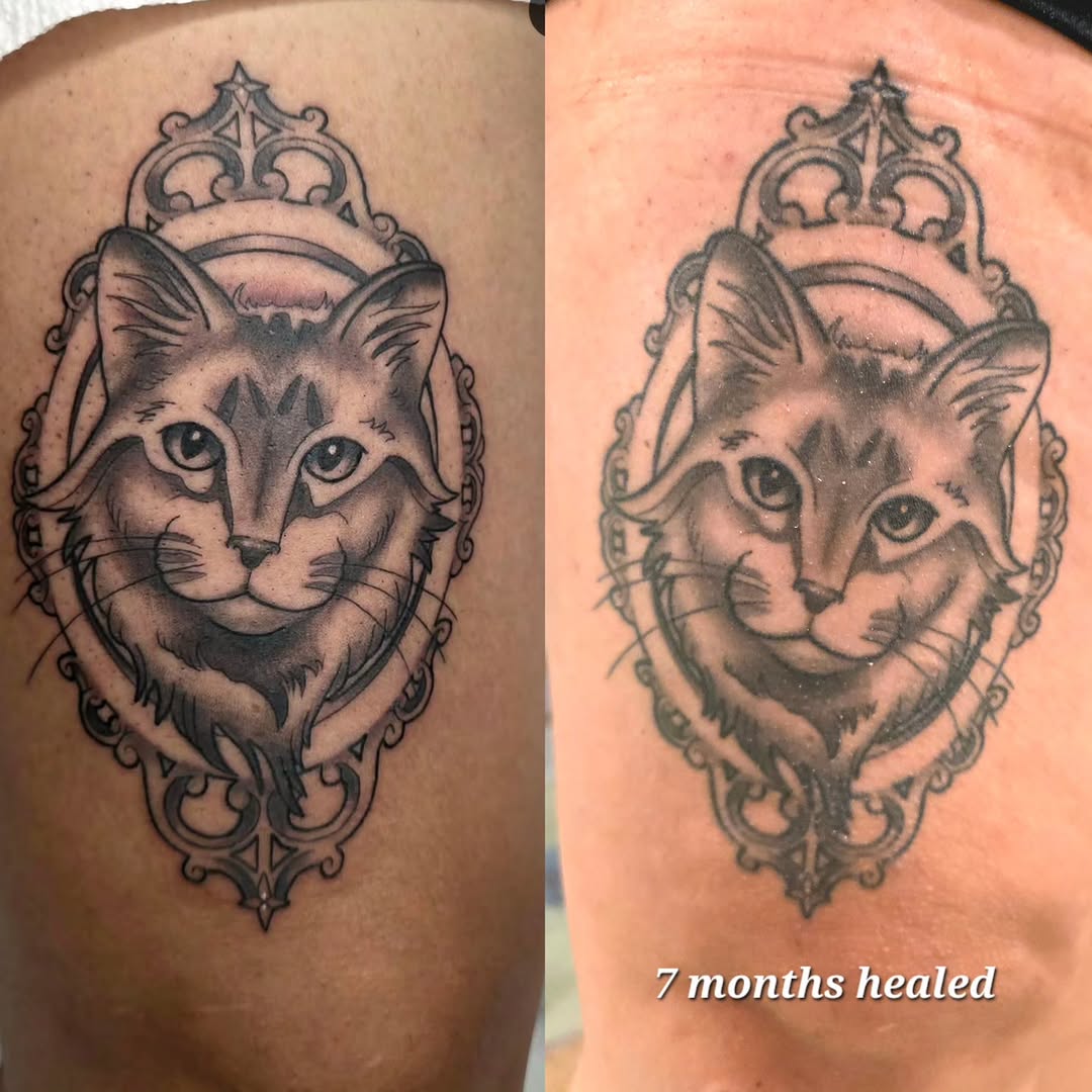 Tattoo by @aprilhightattoo — black_and_grey, realism